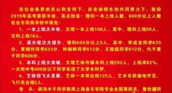 热烈祝贺我校学子2019高考获佳绩